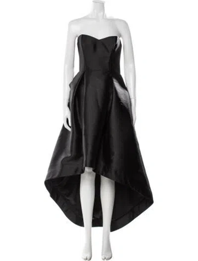 Pre-owned Parker Black Strapless Midi Length Dress In Black