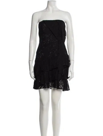 Pre-owned Parker Black Strapless Mini Dress In Black