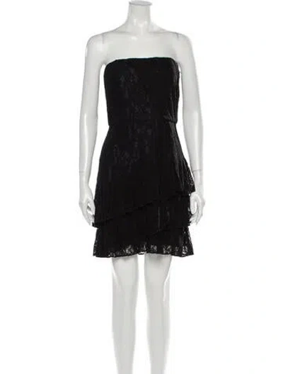 Pre-owned Parker Black Strapless Mini Dress In Black