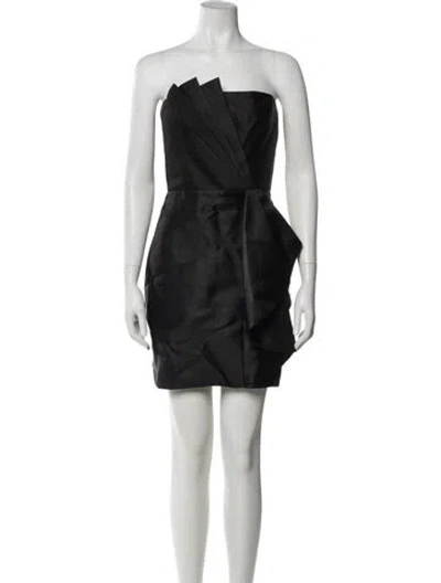 Pre-owned Parker Black Strapless Mini Dress In Black