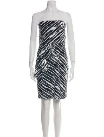 Pre-owned Parker Black Striped Mini Dress In Green