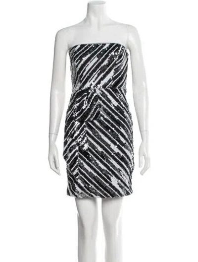 Pre-owned Parker Black Striped Mini Dress In Multi