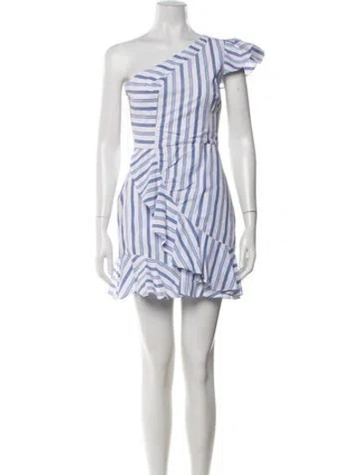 Pre-owned Parker Black Striped Mini Dress In White