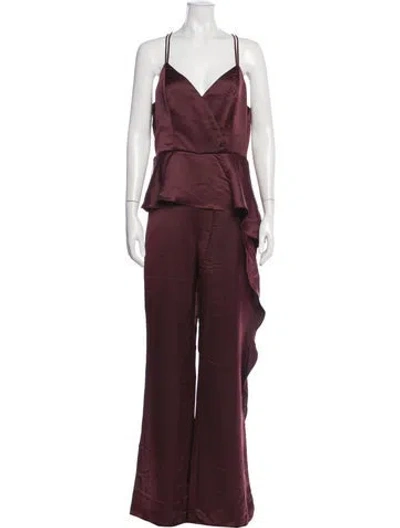 Pre-owned Parker Black V-neck Jumpsuit In Purple