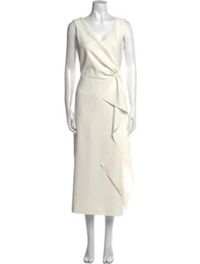 Pre-owned Parker Black V-neck Long Dress In Neutral