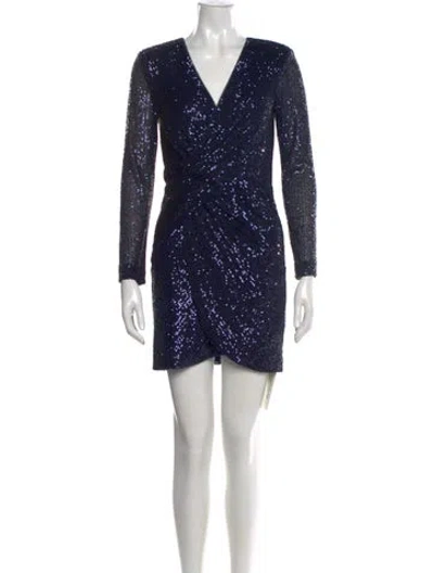 Pre-owned Parker Black V-neck Mini Dress In Black