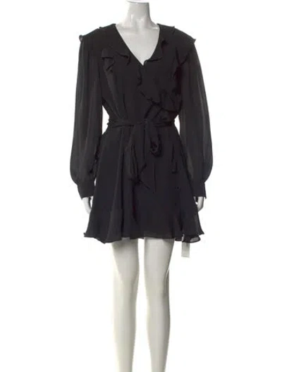 Pre-owned Parker Black V-neck Mini Dress In Black