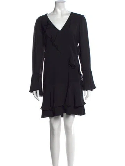 Pre-owned Parker Black V-neck Mini Dress In Black