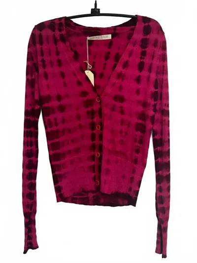 Parker Blue Cashmere Women's Lolita Long Sleeve Cardigan In Shock Pink/wine