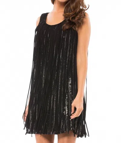 Parker Bryant Sequin Mini Dress In Black Metallic