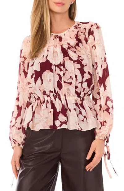 Parker Cierra Peplum Top In Burgundy
