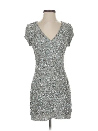 Pre-owned Parker Cocktail Dress In Silver
