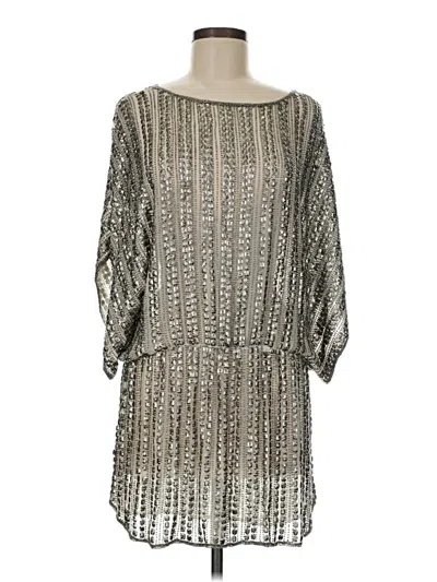 Pre-owned Parker Cocktail Dress In Silver