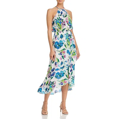 Parker Dottie Womens Silk Blend Floral Halter Dress In Multi