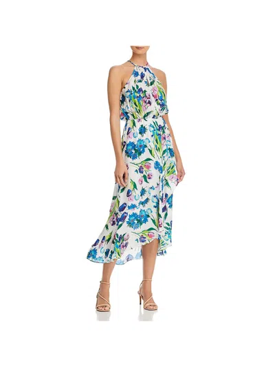 Parker Dottie Womens Silk Blend Floral Halter Dress In Multi