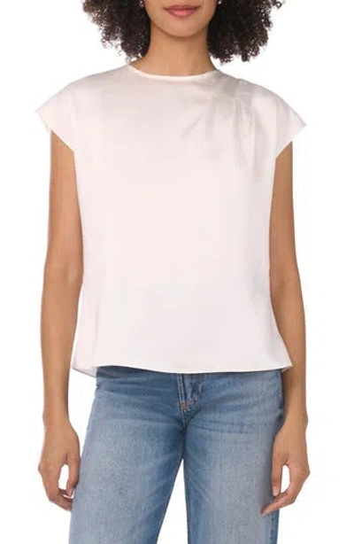 Parker Draped Cap Sleeve Top In White