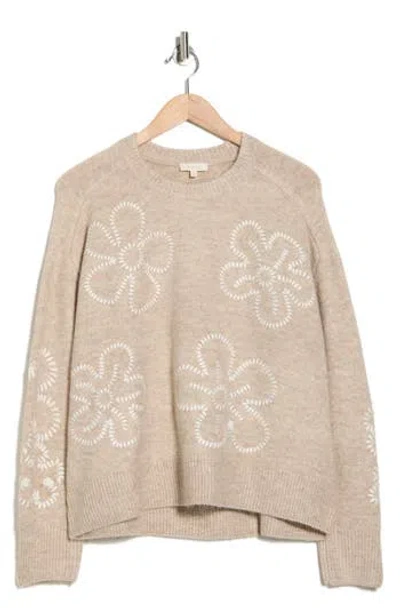 Parker Embroidered Sweater In Brown