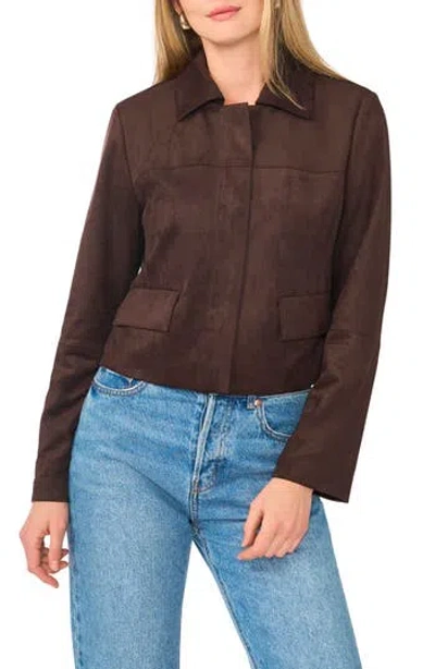 Parker Faux Suede Cropped Jacket In Call Me Chocolate