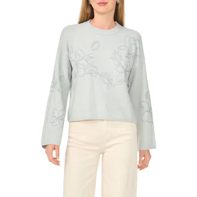 Parker Floral Embroidered Crewneck Sweater In Blue