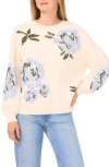 Parker Floral Print Crewneck Sweater In Neutral