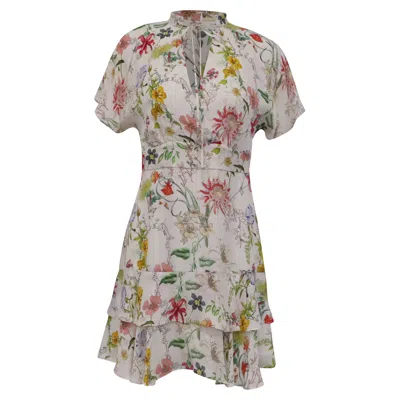 Pre-owned Parker Floral-print Mini Dress In Multicolor Silk