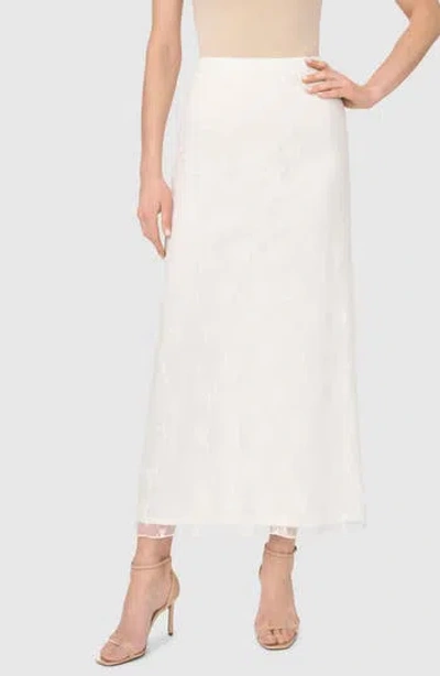 Parker Lace Column Skirt In White