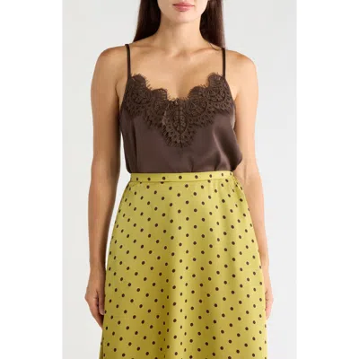 Parker Lace Trim Camisole In Call Me Chocolate