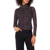Parker Leopard Mock Neck Long Sleeve Top In Multi