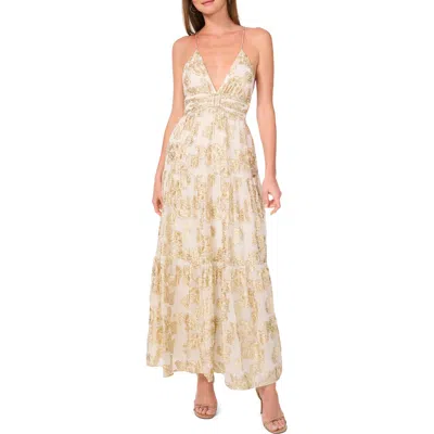 Parker Liora Metallic Sundress In Soft Cream