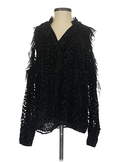 Pre-owned Parker Long Sleeve Blouse In Black