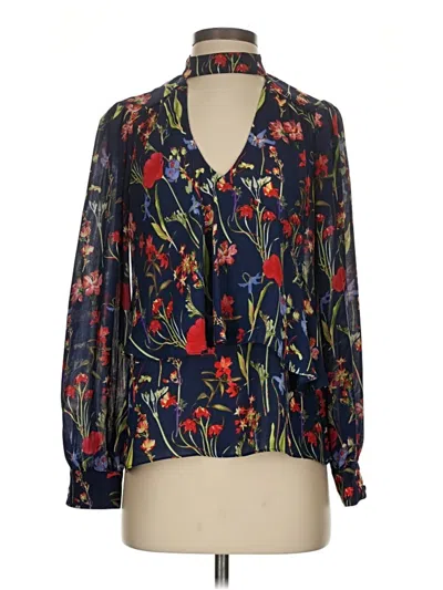 Pre-owned Parker Long Sleeve Blouse In Blue