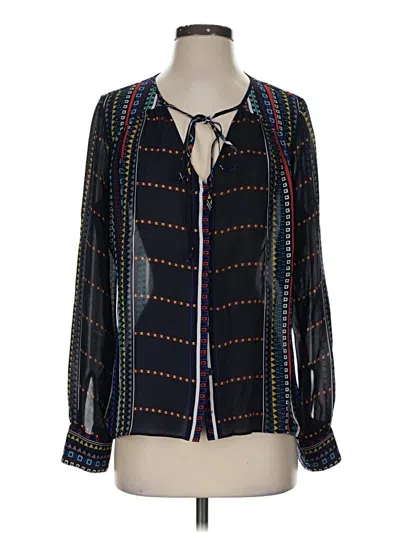 Pre-owned Parker Long Sleeve Blouse In Blue