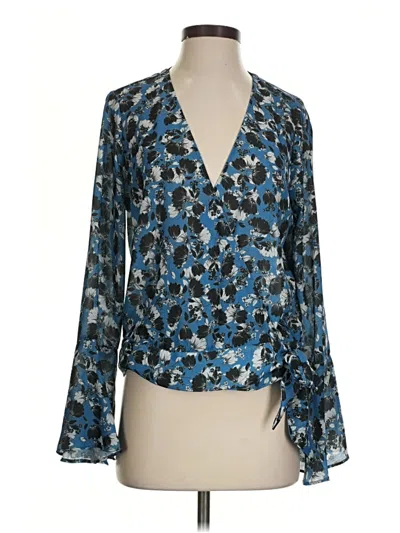 Pre-owned Parker Long Sleeve Blouse In Blue