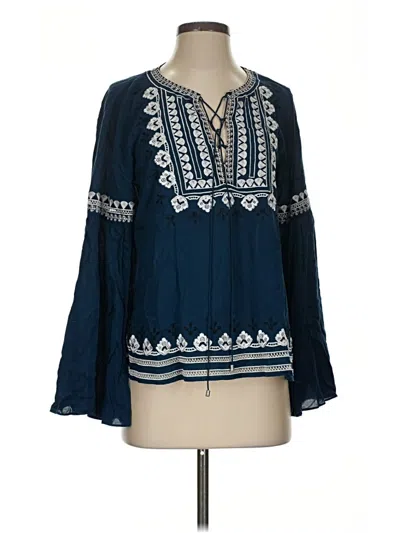 Pre-owned Parker Long Sleeve Blouse In Blue