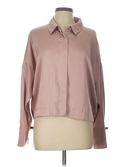 Pre-owned Parker Long Sleeve Blouse In Brown