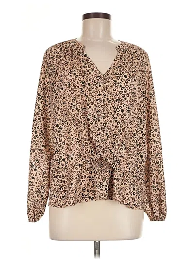 Pre-owned Parker Long Sleeve Blouse In Brown