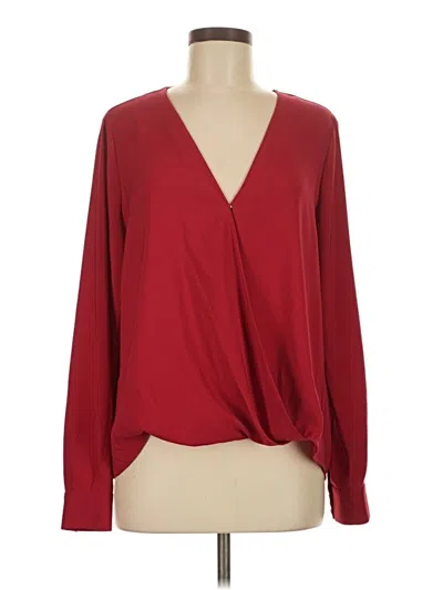 Pre-owned Parker Long Sleeve Blouse In Burgundy