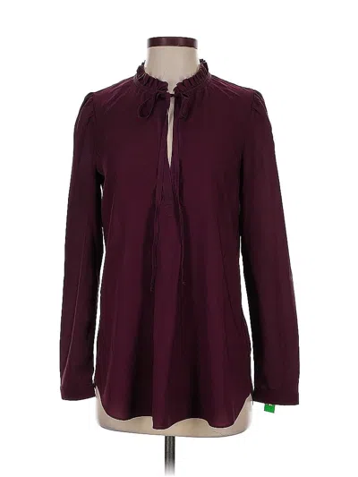 Pre-owned Parker Long Sleeve Blouse In Burgundy