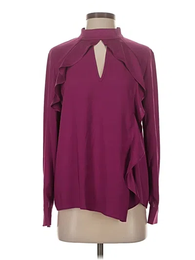 Pre-owned Parker Long Sleeve Blouse In Burgundy