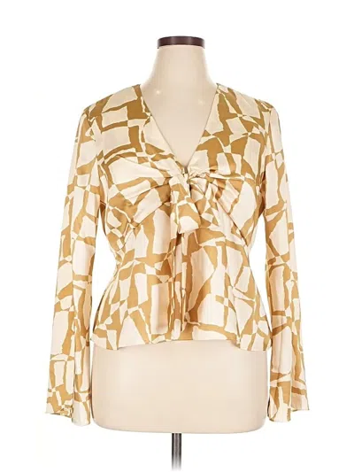 Pre-owned Parker Long Sleeve Blouse In Gold