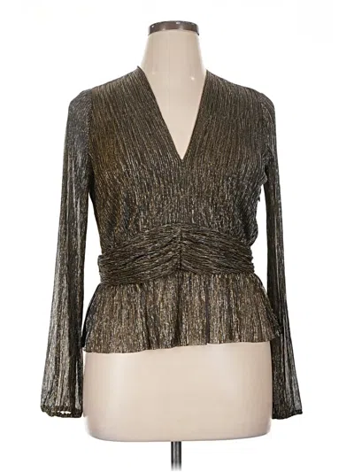 Pre-owned Parker Long Sleeve Blouse In Gold