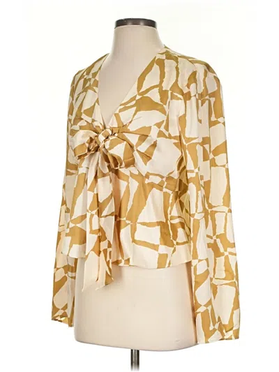 Pre-owned Parker Long Sleeve Blouse In Gold