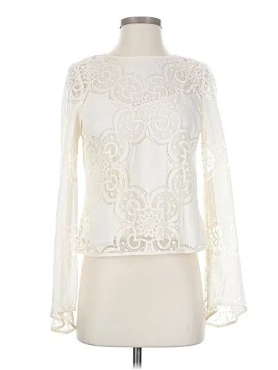 Pre-owned Parker Long Sleeve Blouse In Ivory