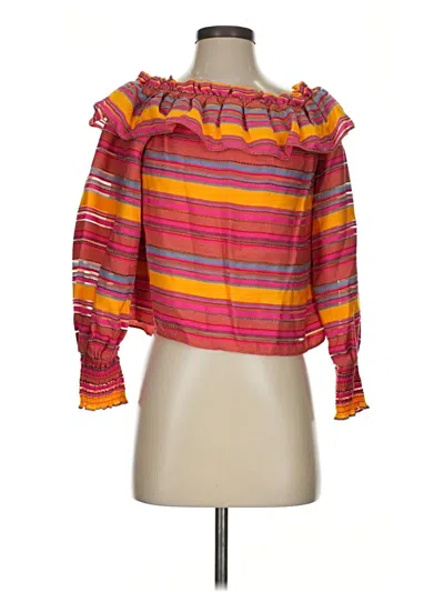 Pre-owned Parker Long Sleeve Blouse In Orange