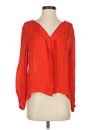 Pre-owned Parker Long Sleeve Blouse In Orange