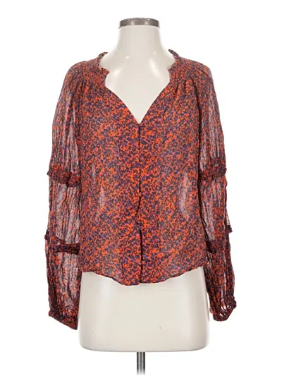 Pre-owned Parker Long Sleeve Blouse In Orange
