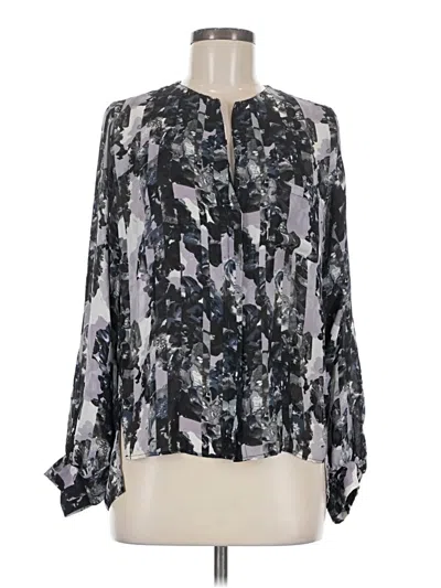 Pre-owned Parker Long Sleeve Blouse In Silver