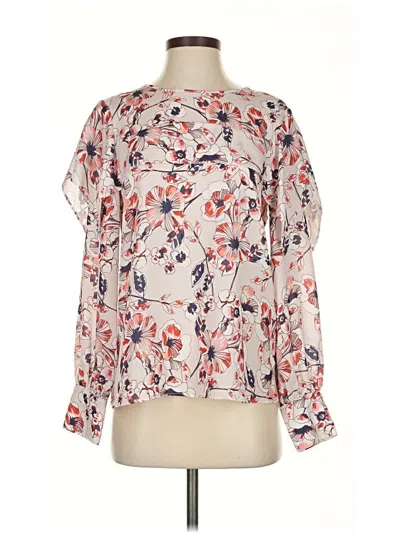 Pre-owned Parker Long Sleeve Blouse In White