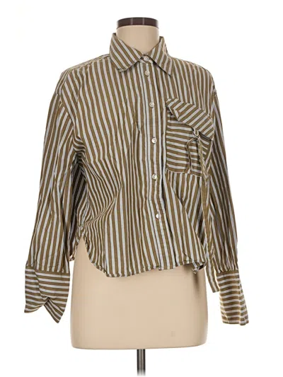 Pre-owned Parker Long Sleeve Button Down Shirt In Brown