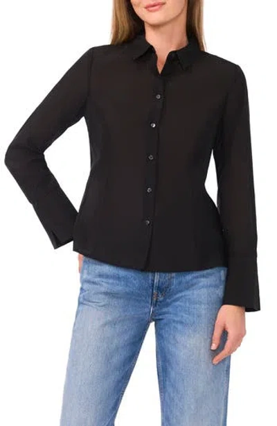 Parker Long Sleeve Button-up Shirt In Black